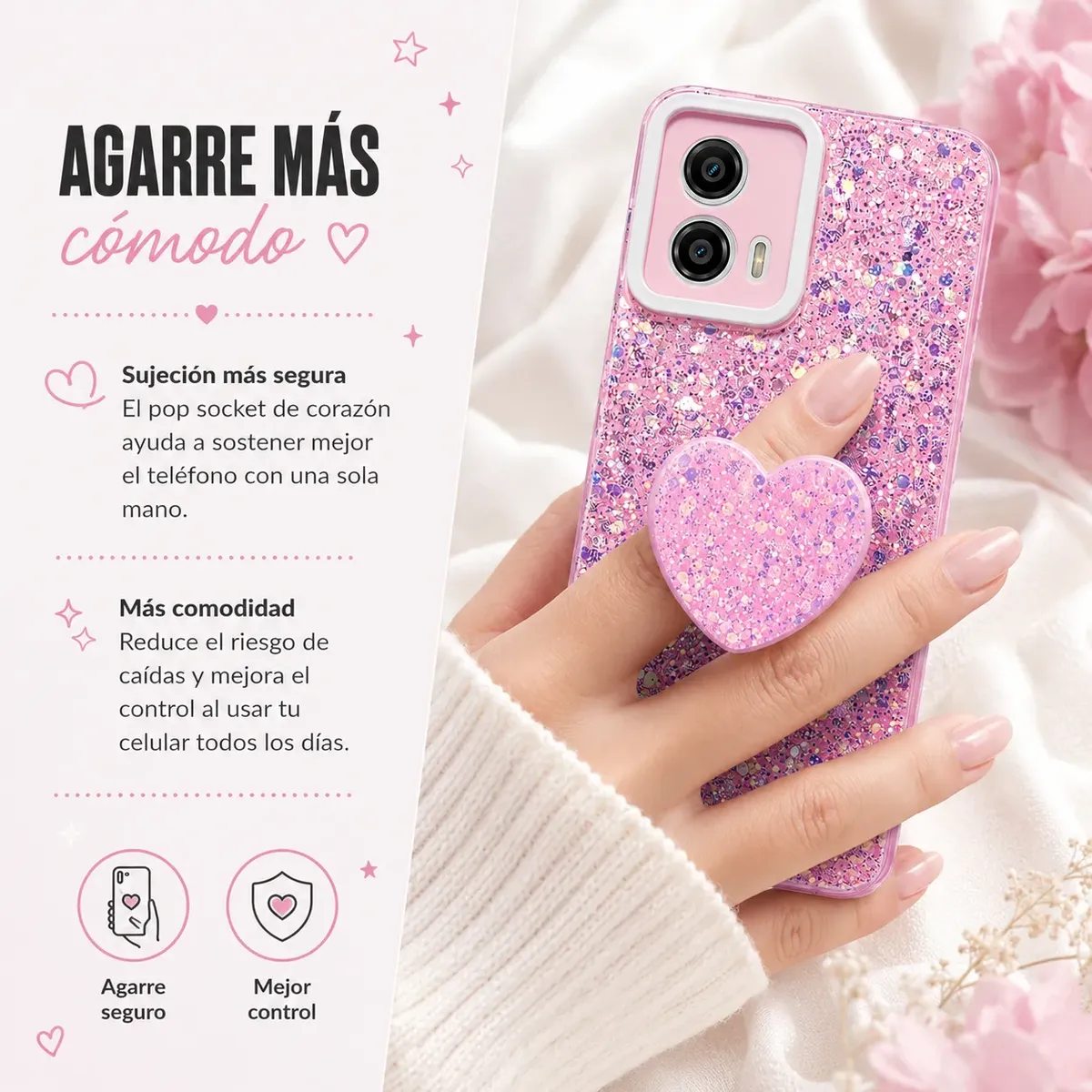 Carcasa para Motorola G53 Glitter Incluye Pop Socket — vista 6 Carcasa para Motorola G53 Glitter Incluye Pop Socket — vista 6