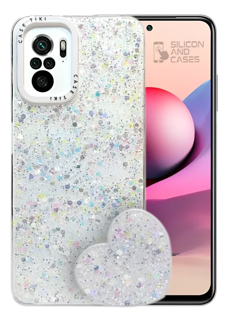 Carcasa para Xiaomi Redmi Note 10/10S Glitter Con Pop Socket
