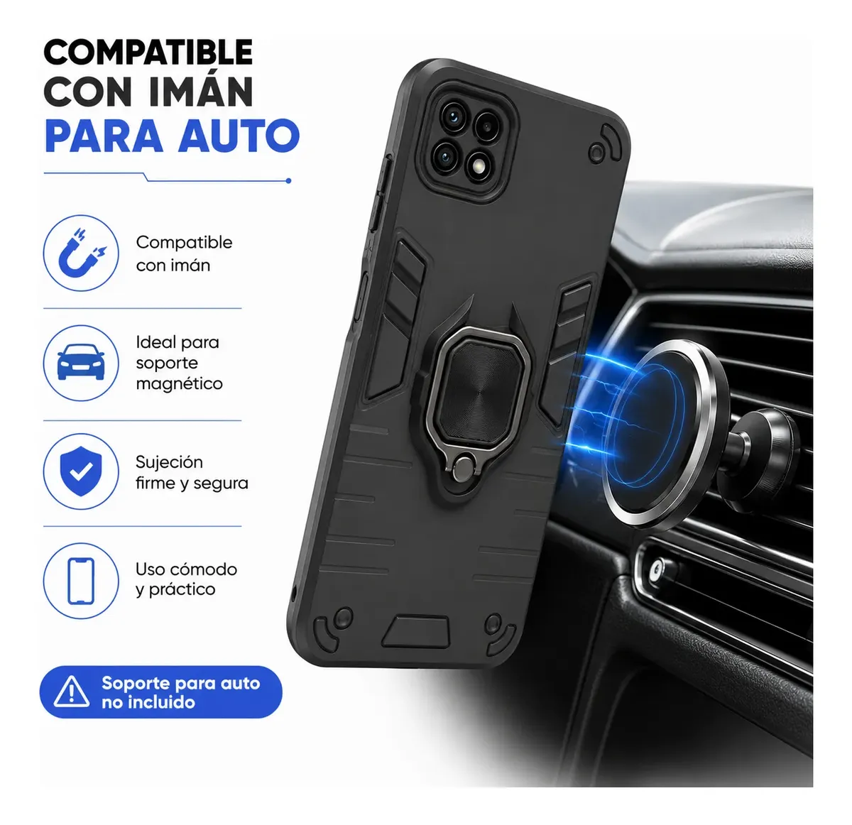 Carcasa para Samsung A22 5G Anillo Antigolpe Doble Colores — vista 3 Carcasa para Samsung A22 5G Anillo Antigolpe Doble Colores — vista 3