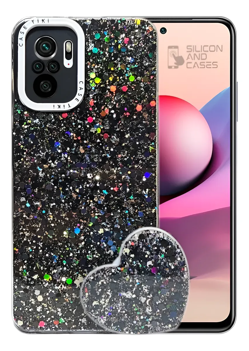 Carcasa para Xiaomi Redmi Note 10/10S Glitter Con Pop Socket — vista 2 Carcasa para Xiaomi Redmi Note 10/10S Glitter Con Pop Socket — vista 2