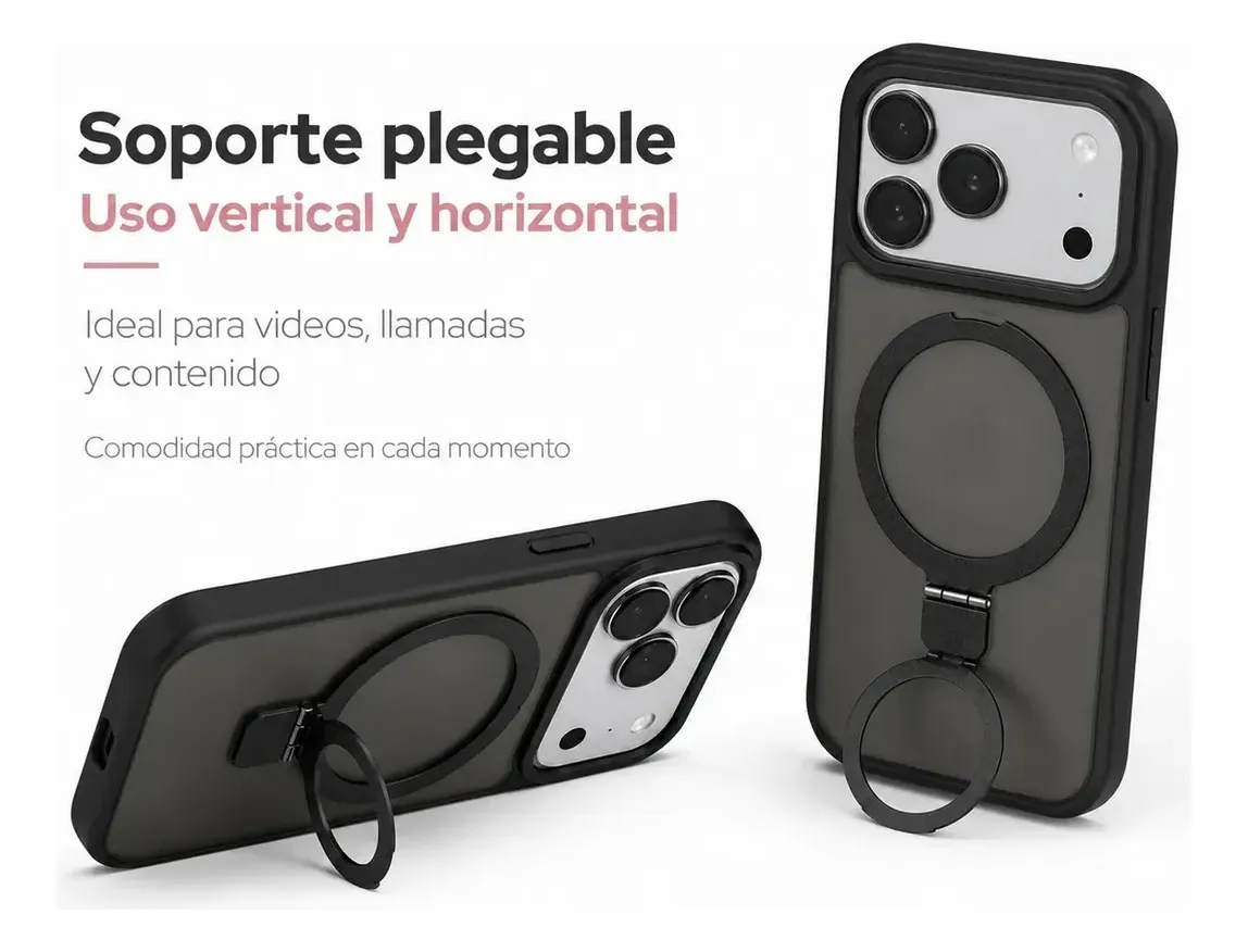 Carcasa Para iPhone 17 Pro Con Magsafe Anillo Soporte Mate — vista 5 Carcasa Para iPhone 17 Pro Con Magsafe Anillo Soporte Mate — vista 5