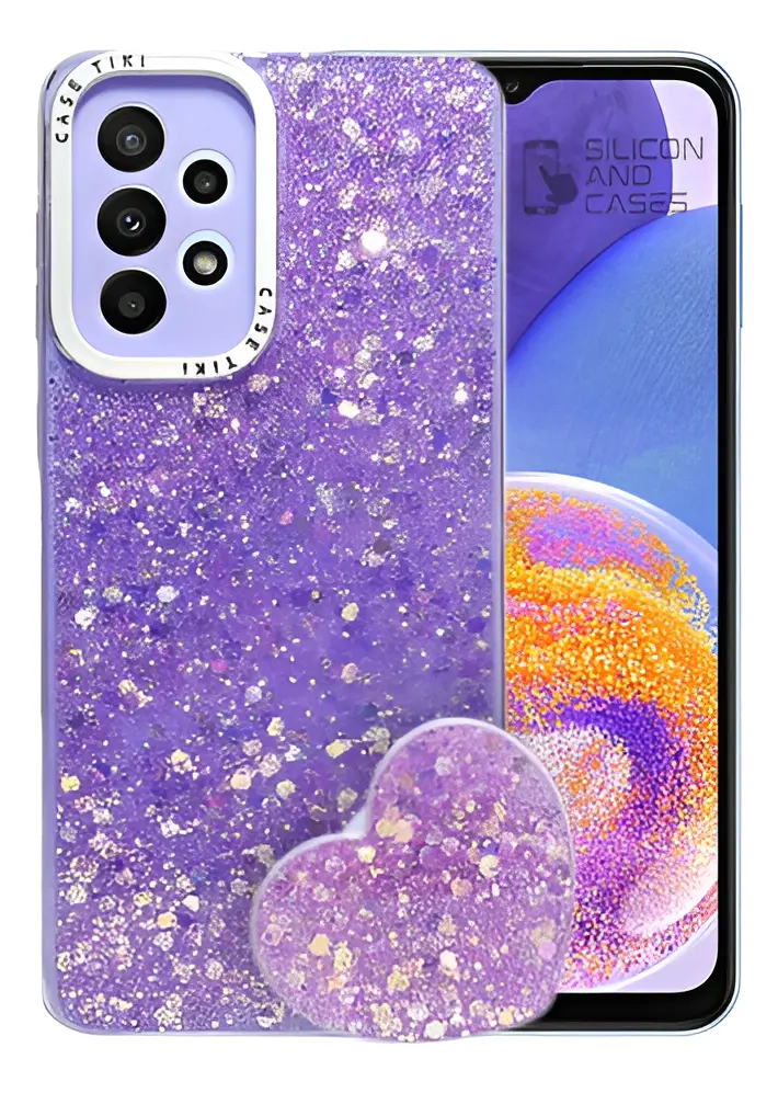 Carcasa para Samsung A53 Glitter Incluye Pop Socket