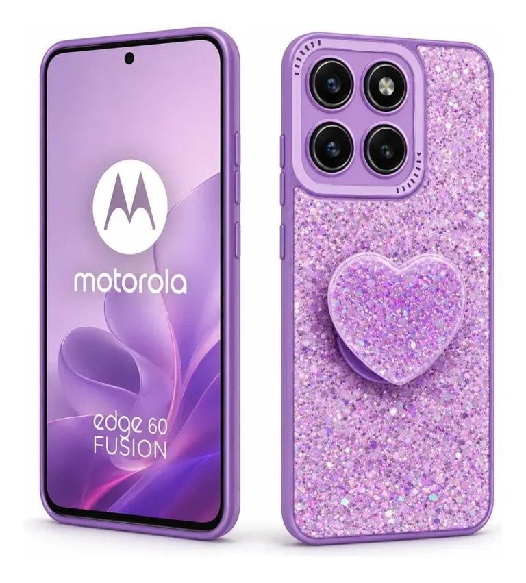 Carcasa para Motorola Edge 60 Fusion Glitter Brillo Incluye Pop Socket