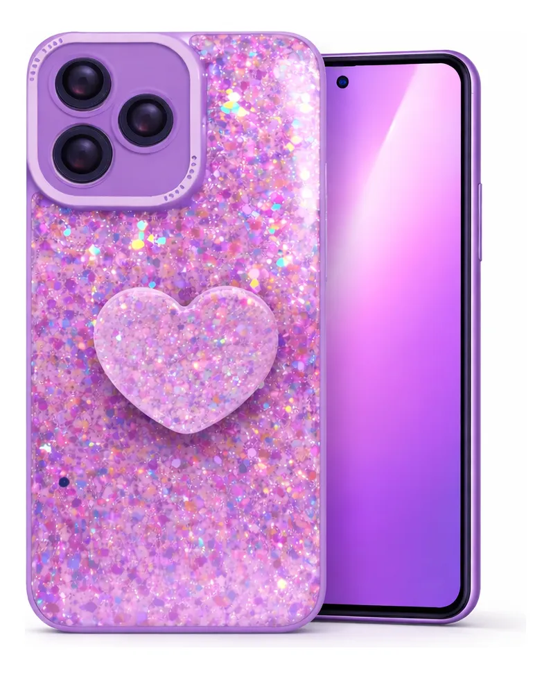 Carcasa para Honor 400 Lite Glitter Brillo Con Pop Socket