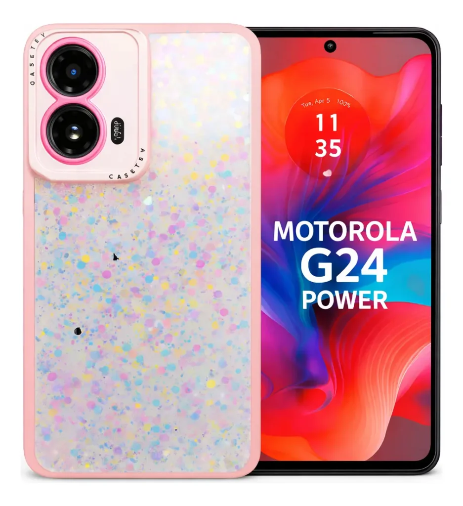 Carcasa para Motorola G24 Power Glitter Incluye Pop Socket