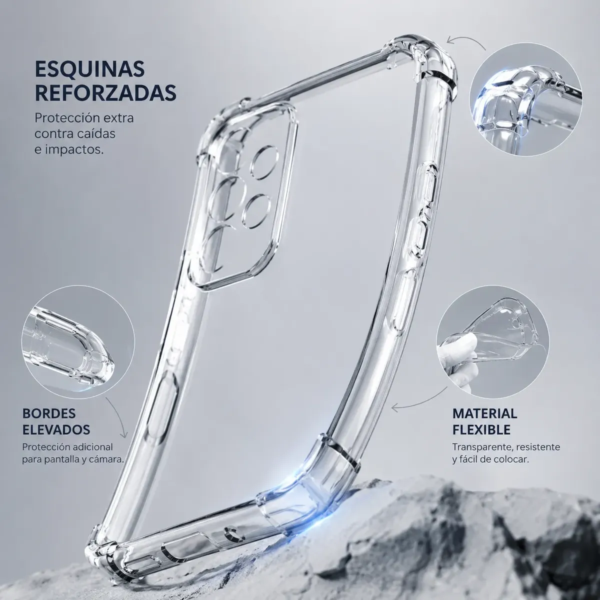 Carcasa para Samsung A13 4G Transparente Antigolpe — vista 5 Carcasa para Samsung A13 4G Transparente Antigolpe — vista 5