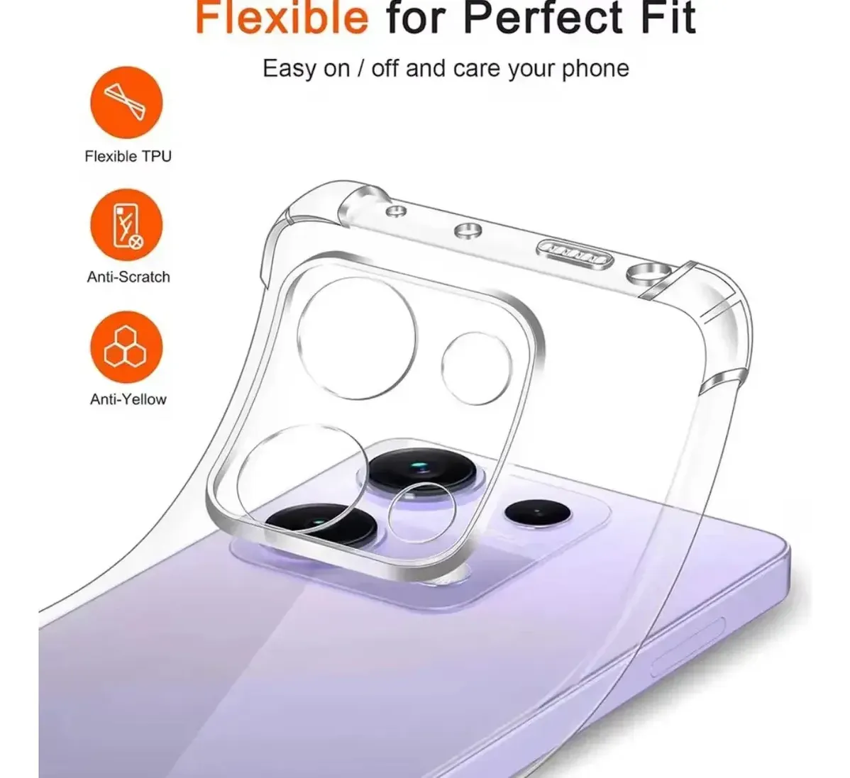 Carcasa Transparente Antigolpe para Xiaomi Redmi 15C 4G — vista 3 Carcasa Transparente Antigolpe para Xiaomi Redmi 15C 4G — vista 3