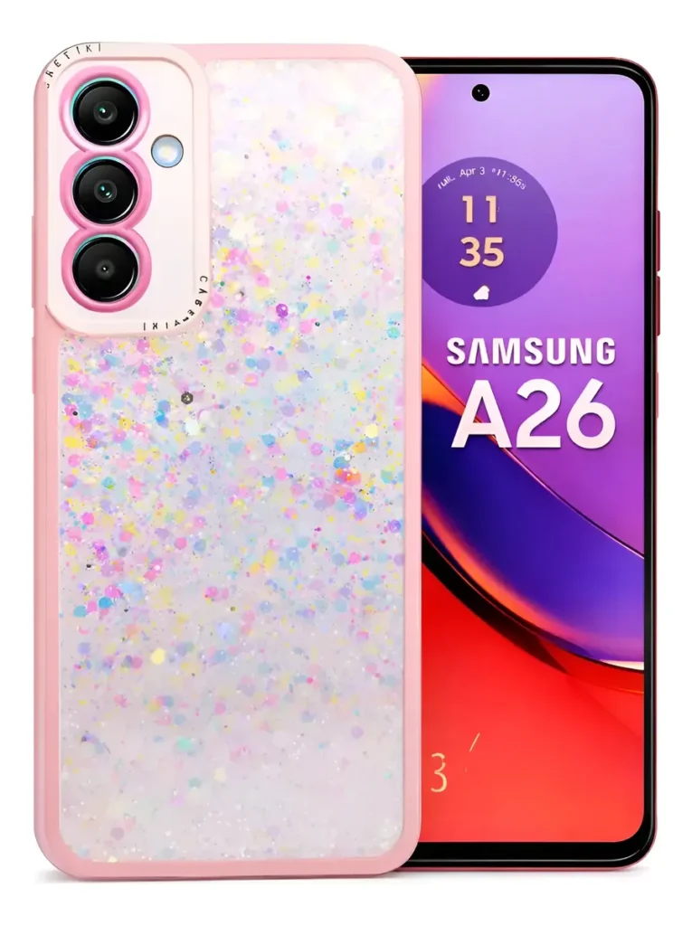 Carcasa para Samsung A26 Glitter Incluye Pop Socket