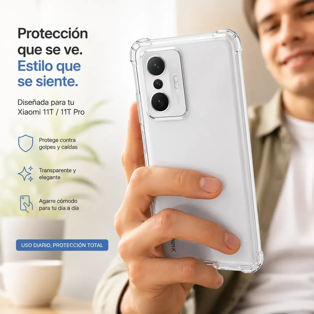 Carcasa Xiaomi 11T Transparente Antigolpe — vista 2 Carcasa Xiaomi 11T Transparente Antigolpe — vista 2