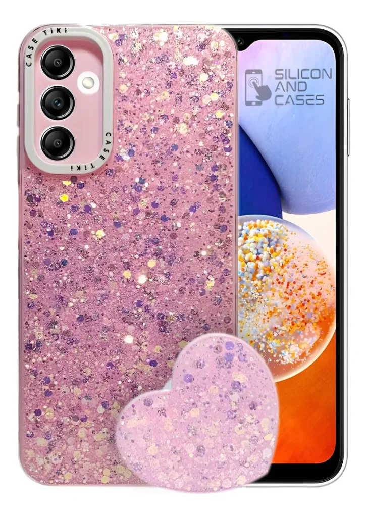 Carcasa para Samsung A54 Glitter Incluye Pop Socket