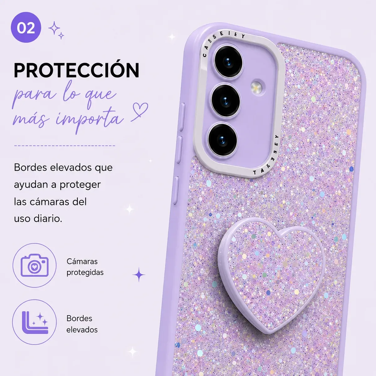 Carcasa para Samsung A14 4G/5G Glitter Incluye Pop Socket — vista 6 Carcasa para Samsung A14 4G/5G Glitter Incluye Pop Socket — vista 6