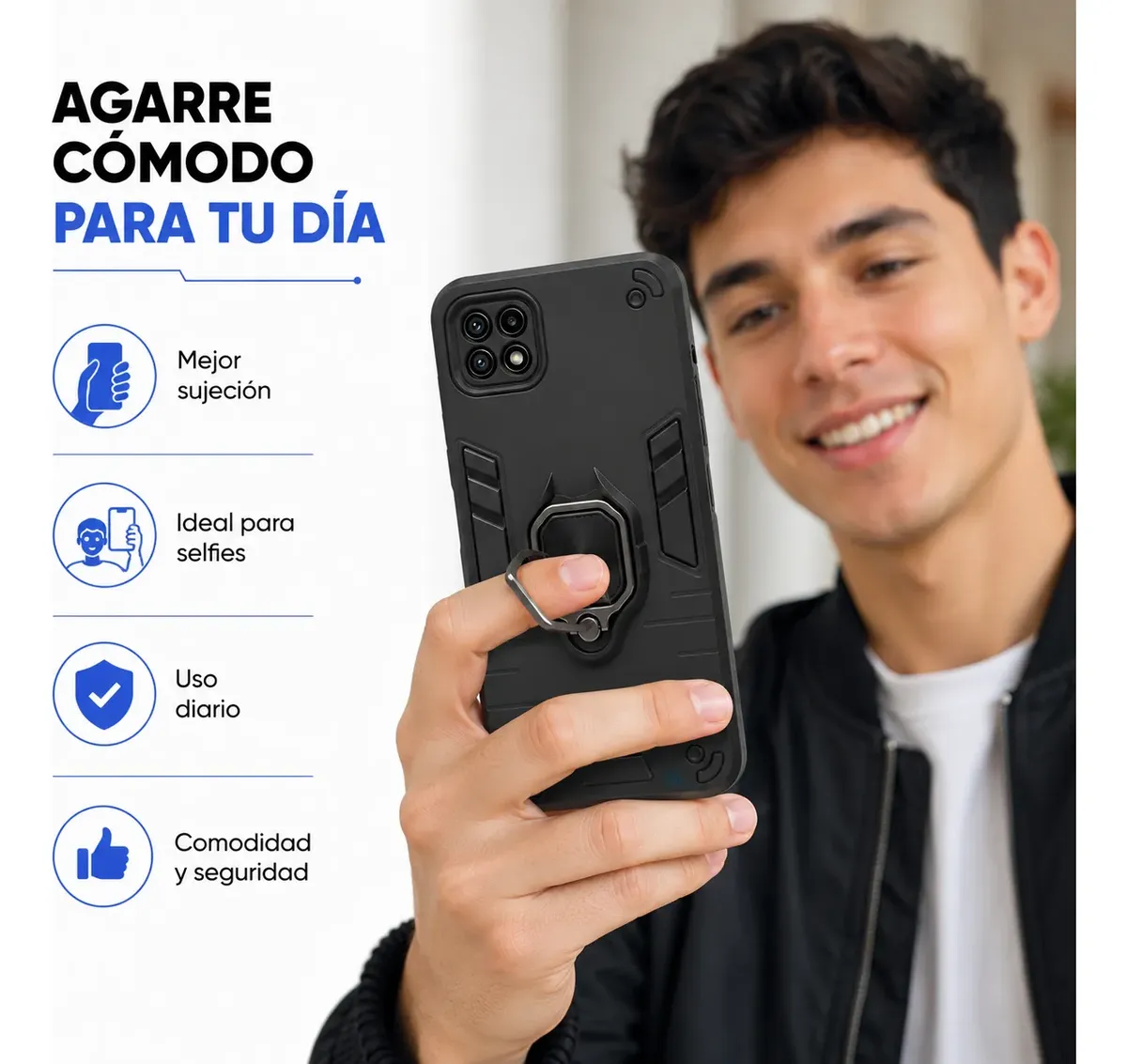 Carcasa para Samsung A22 5G Anillo Antigolpe Doble Colores — vista 4 Carcasa para Samsung A22 5G Anillo Antigolpe Doble Colores — vista 4