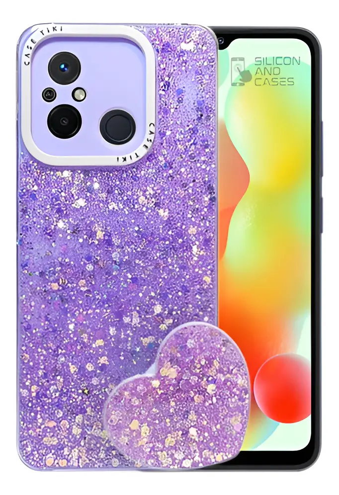 Carcasa para Xiaomi Redmi 12C Glitter Incluye Pop Socket