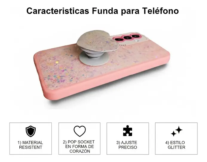 Carcasa para Samsung A16 Glitter Incluye Pop Socket — vista 7 Carcasa para Samsung A16 Glitter Incluye Pop Socket — vista 7