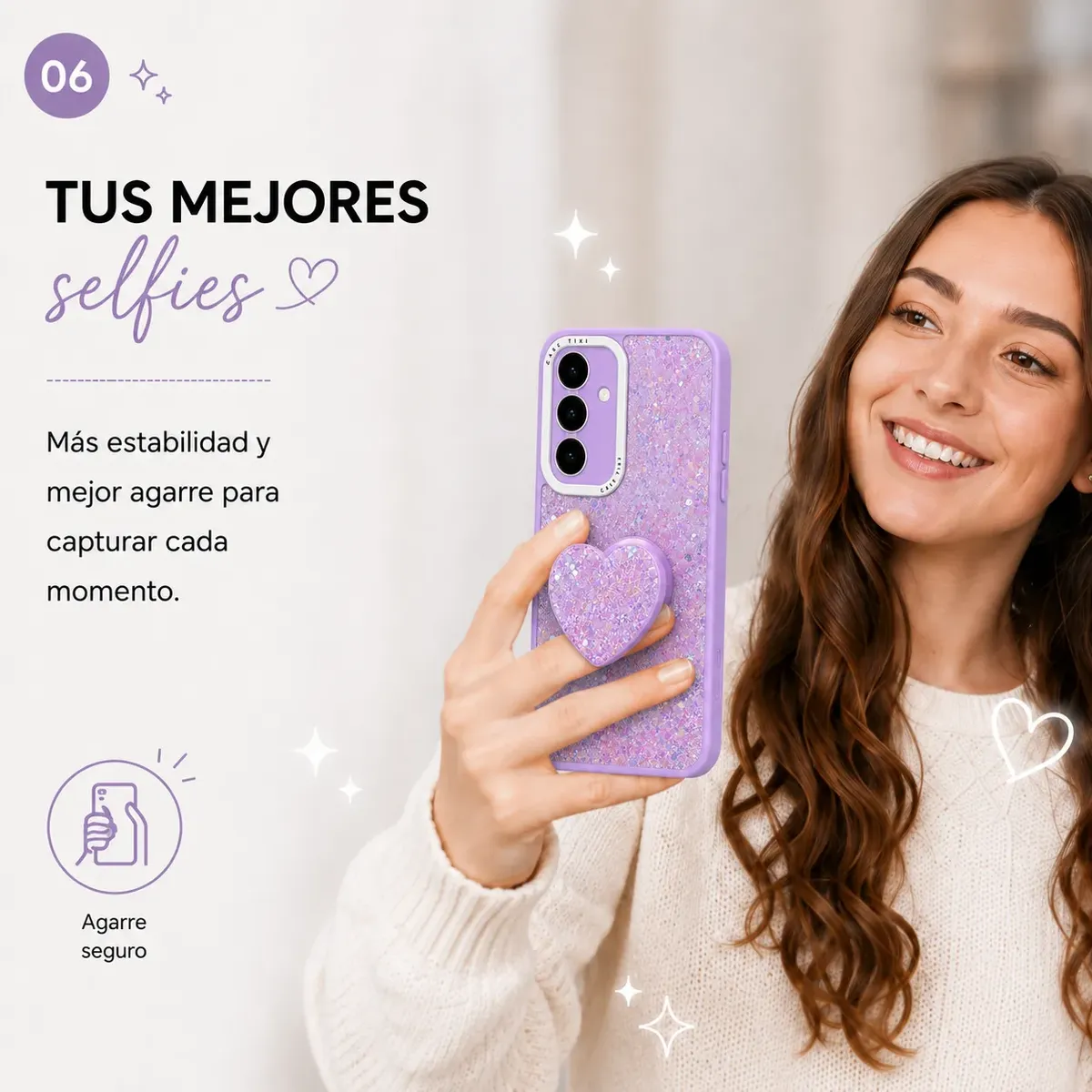 Carcasa para Samsung A14 4G/5G Glitter Incluye Pop Socket — vista 7 Carcasa para Samsung A14 4G/5G Glitter Incluye Pop Socket — vista 7