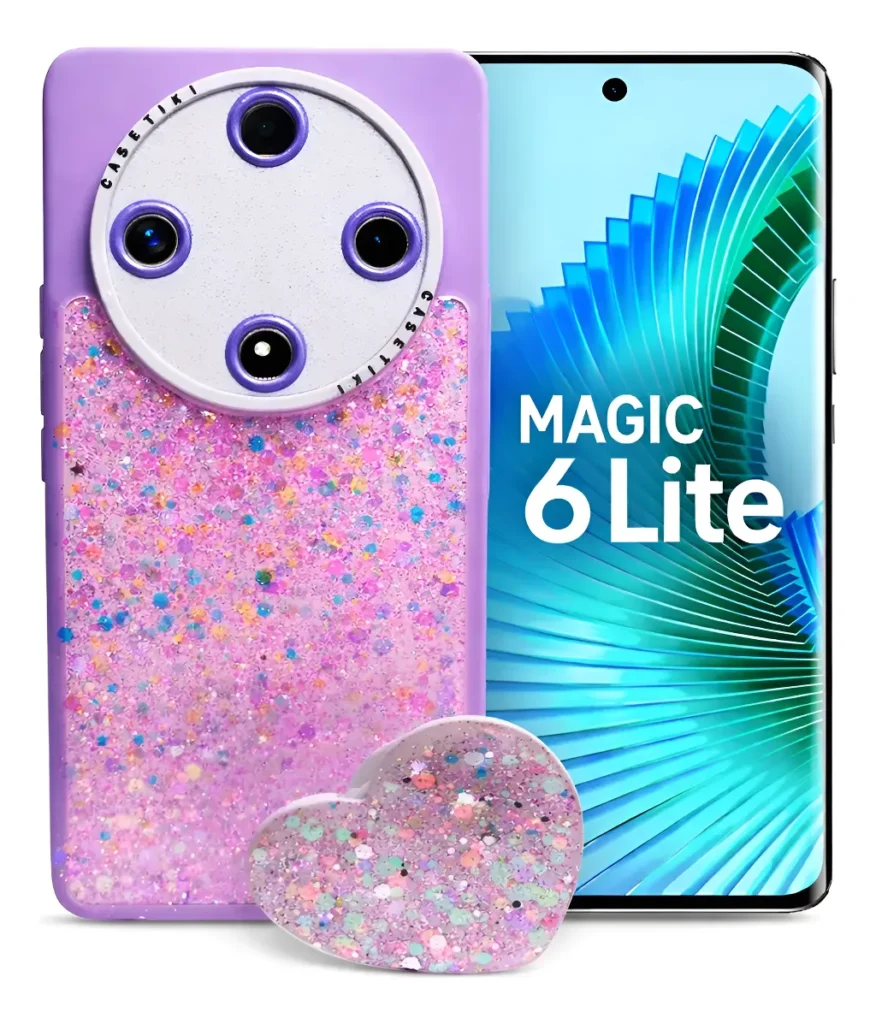 Carcasa para Honor Magic 6 Lite Glitter Incluye Pop Socket