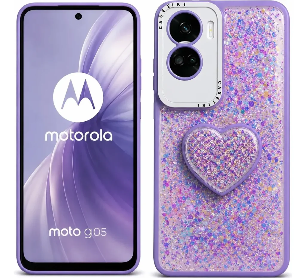 Carcasa para Motorola G05 Glitter Incluye Pop Socket
