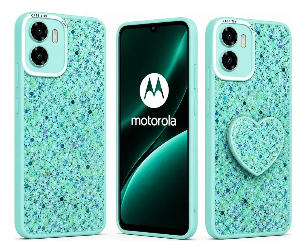 Carcasa para Motorola Edge 50 Fusion Glitter Brillo Incluye Pop Socket