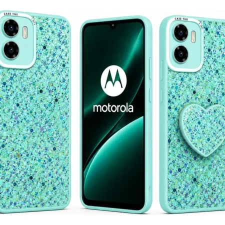 Carcasa para Motorola Edge 50 Fusion Glitter Brillo Incluye Pop Socket