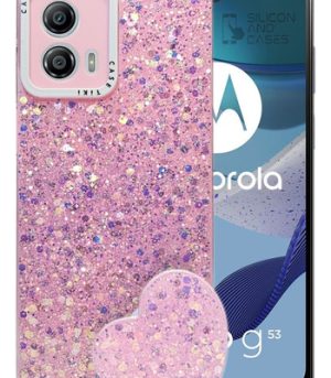 Carcasa para motorola g53 glitter incluye pop socket