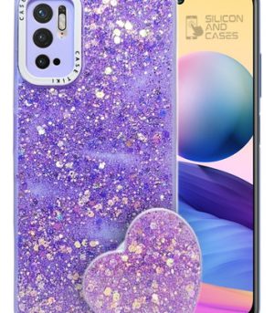 Carcasa para xiaomi redmi note 10 5g glitter con pop socket