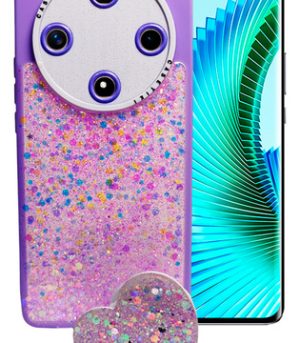 Carcasa para honor magic 6 lite glitter incluye pop socket - vista 2