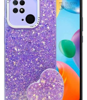 Carcasa para xiaomi redmi 10c glitter incluye pop socket