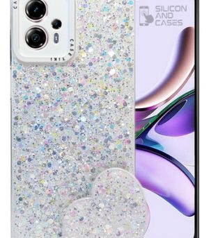 Carcasa para motorola g13 glitter incluye pop socket