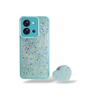 Carcasa para xiaomi redmi 15c glitter brillo incluye pop socket